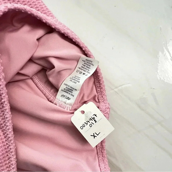 Aerie Waffle V-Neck One Piece Swimsuit Size XL Country Pink Adjustable Straps - Picture 11 of 14